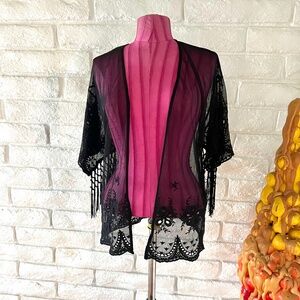 Sexy Black Lace Open Top by Monteau Sz L